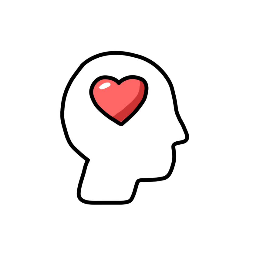 Head with heart icon